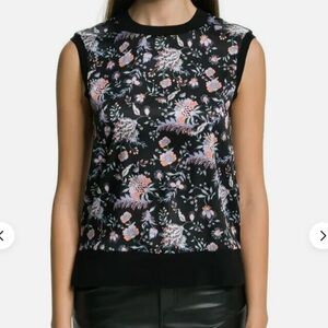 Ted Baker Black Ellein Spiced Up Floral Print Sleeveless Top $175 women’s NWT